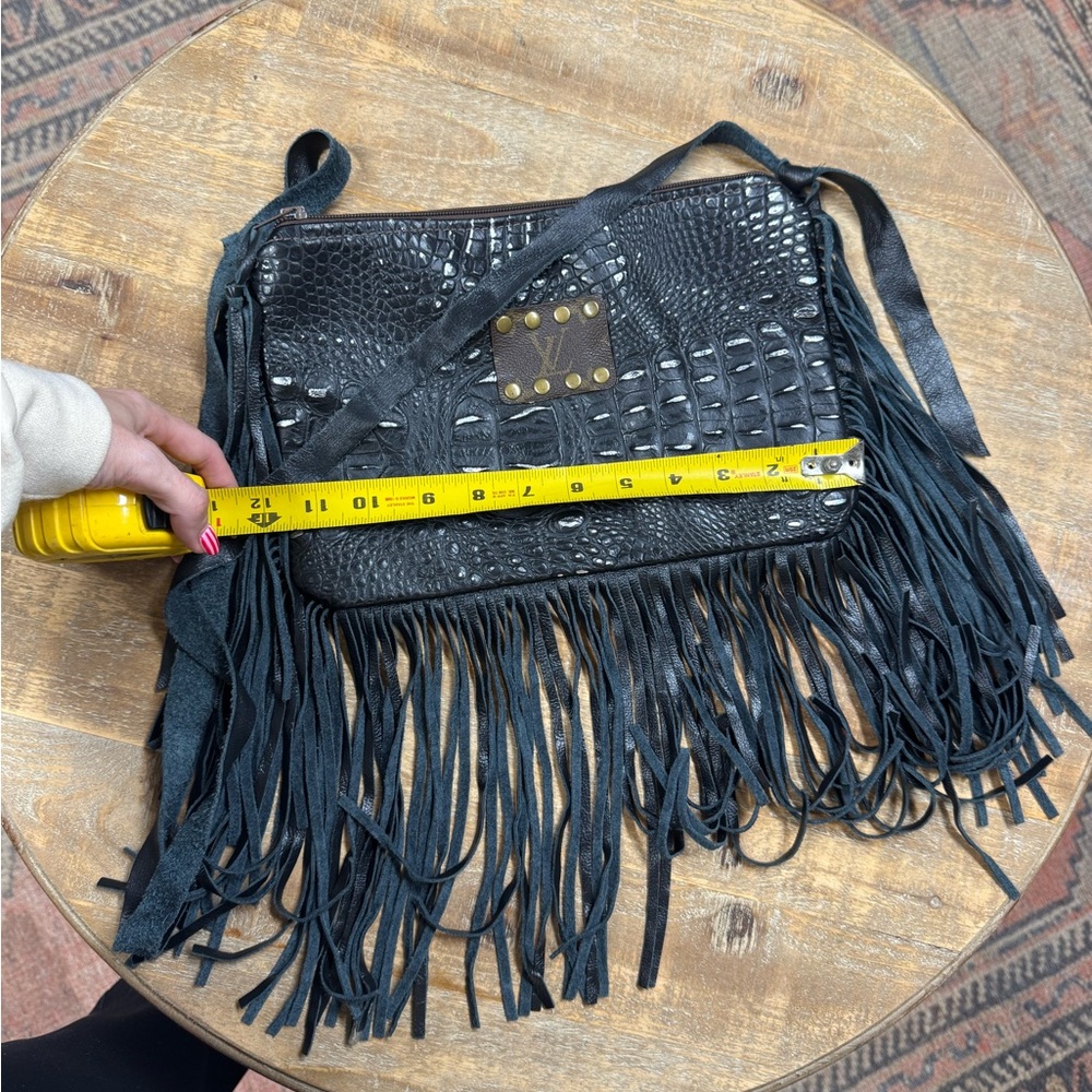 Elegant Black Fringe Crossbody Bag